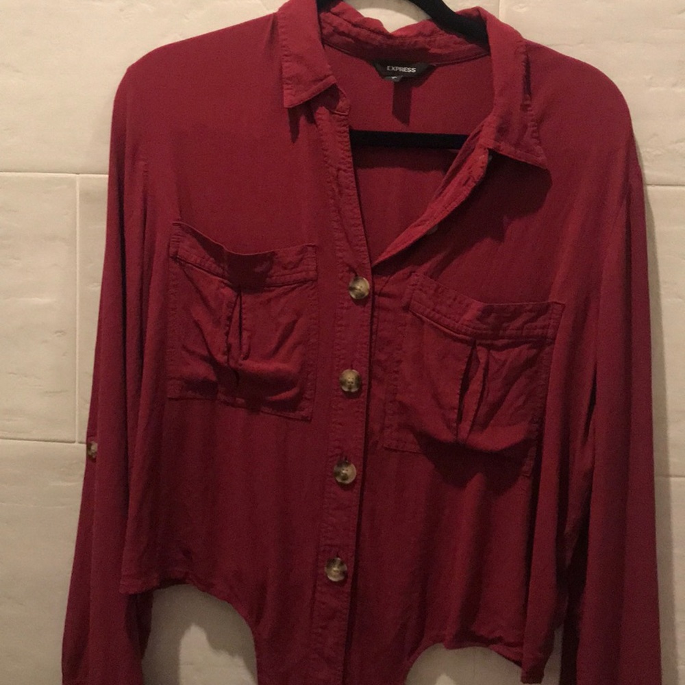 Cropped Tieable Button Up